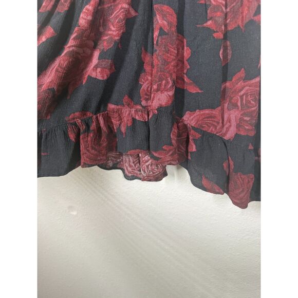 Torrid Womens Babydoll Tank Cami Sz 0/L/12 Whimsigoth Fairy Grunge Dark Floral - Picture 3 of 10